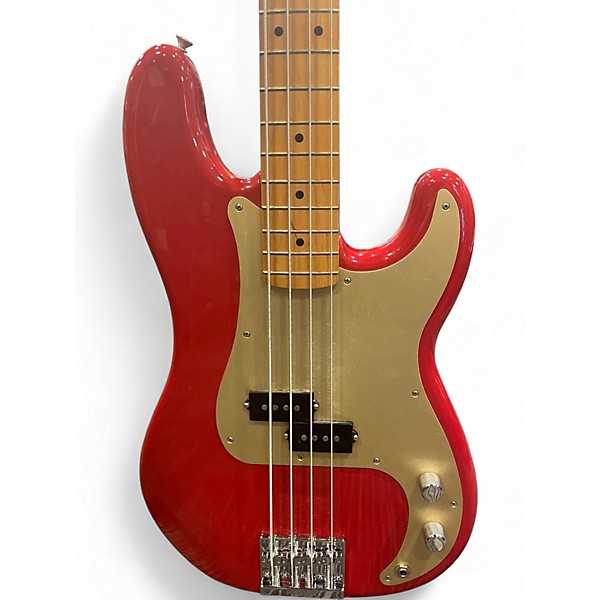 Used Fender Vintera 50s Precision Bass Fiesta Red Electric Bass Guitar