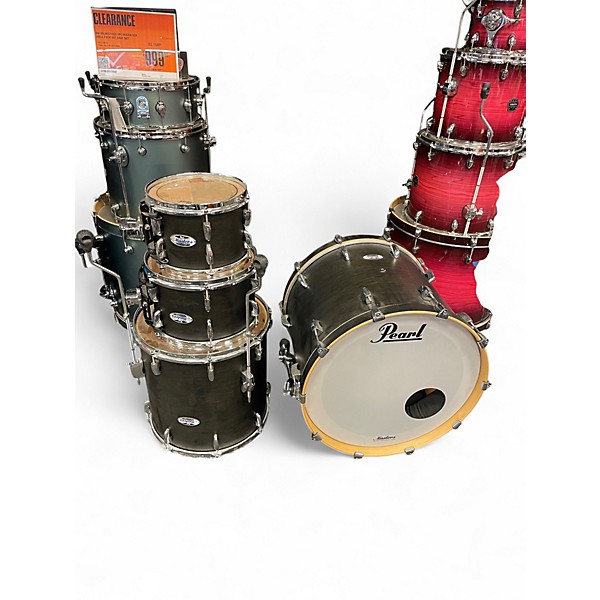 Used Pearl 4 Piece Masters Maple Complete Matte Black Drum Kit
