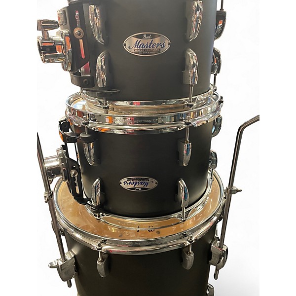Used Pearl 4 Piece Masters Maple Complete Matte Black Drum Kit