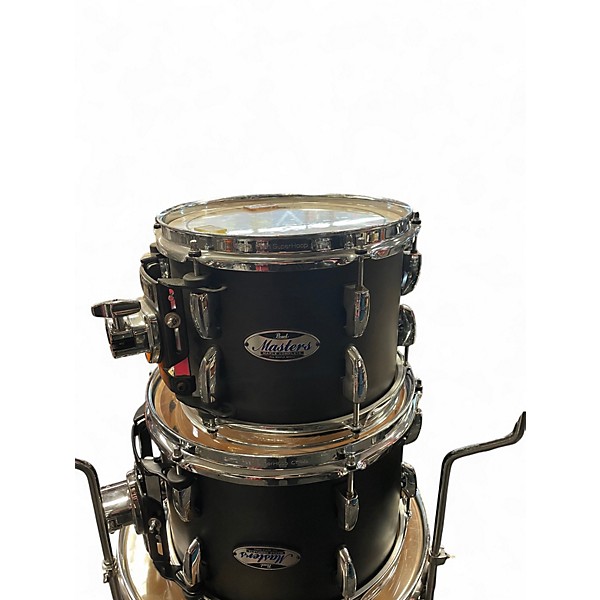 Used Pearl 4 Piece Masters Maple Complete Matte Black Drum Kit