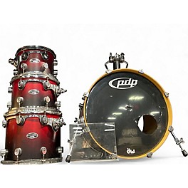 Used PDP by DW 4 Piece FS Series Red to Black Fade Drum Kit