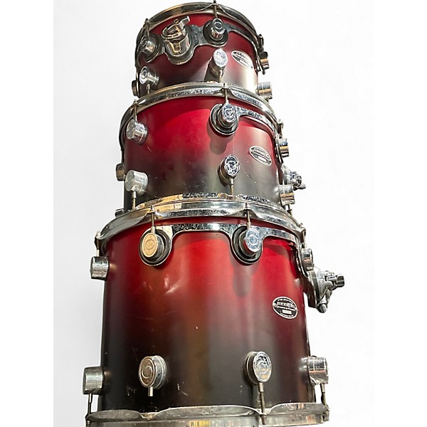 Used PDP by DW 4 Piece FS Series Red to Black Fade Drum Kit