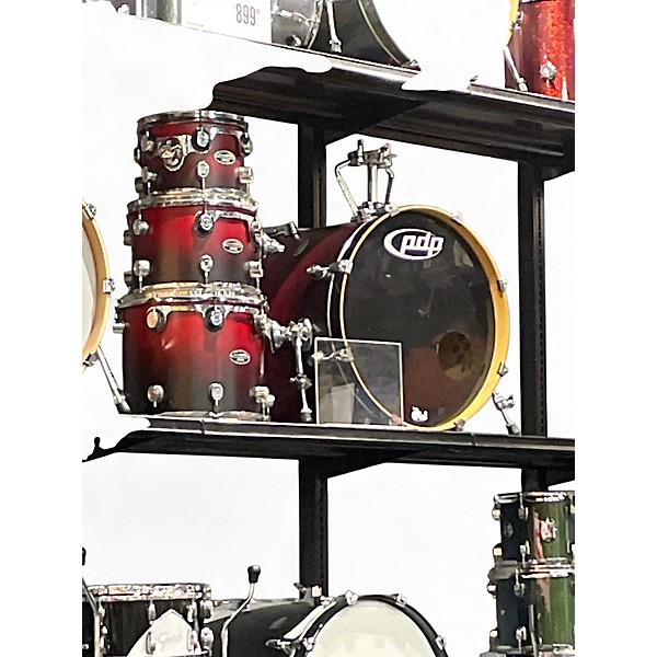 Used PDP by DW 4 Piece FS Series Red to Black Fade Drum Kit