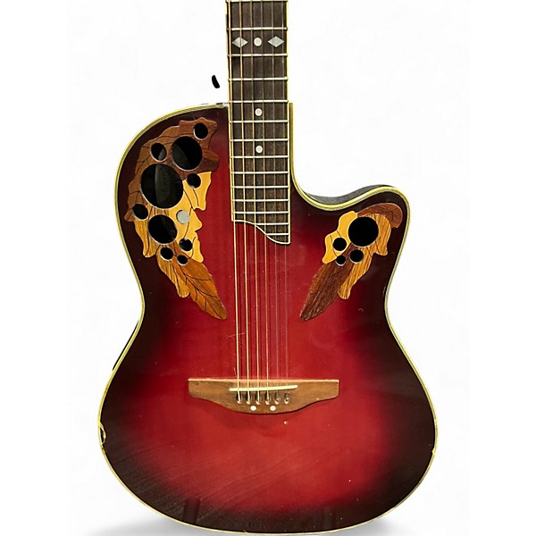 Used Ovation CS257 Celebrity Crimson Red Burst Acoustic Electric Guitar
