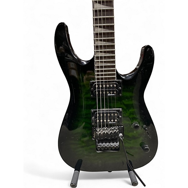 Used Jackson JS32Q Dinky Trans Green BURST Solid Body Electric Guitar
