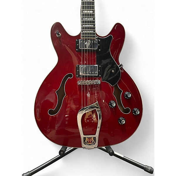 Used Hagstrom Viking Cherry Hollow Body Electric Guitar