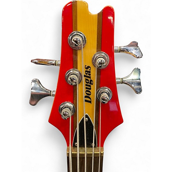 Used Douglas NECK THRU RED Electric Bass Guitar