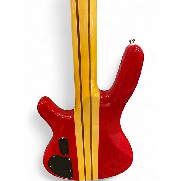 Used Douglas NECK THRU RED Electric Bass Guitar