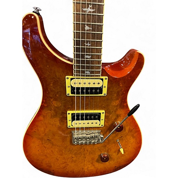 Used PRS SE Custom 24 exotic burl sunburst Solid Body Electric Guitar