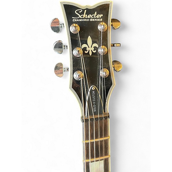 Used Schecter Guitar Research Solo-II Custom Natural Top Black Back Solid Body Electric Guitar