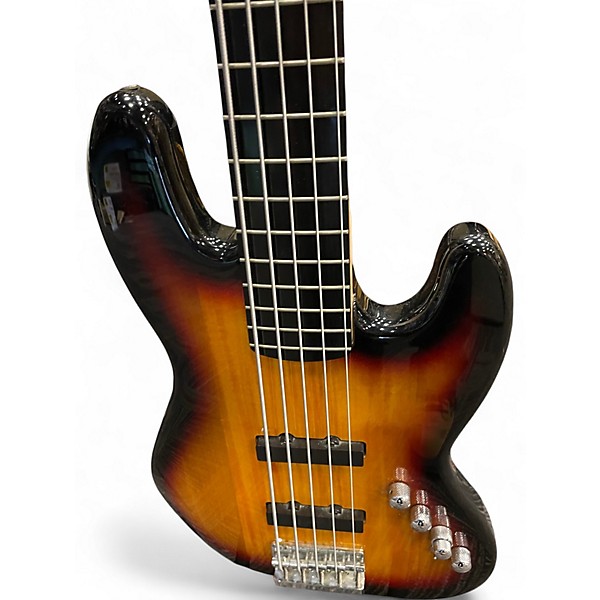 Used Squier Jazz Bass Deluxe Tobacco Burst Electric Bass Guitar