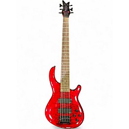 Used Dean Edge 6 6 String Trans Crimson Red Electric Bass Guitar