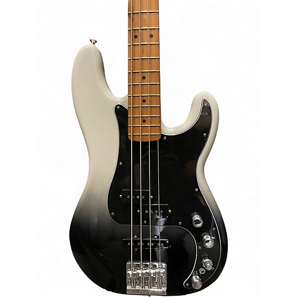 Used Fender Player Plus Active Precision Bass Black and White Electric Bass Guitar