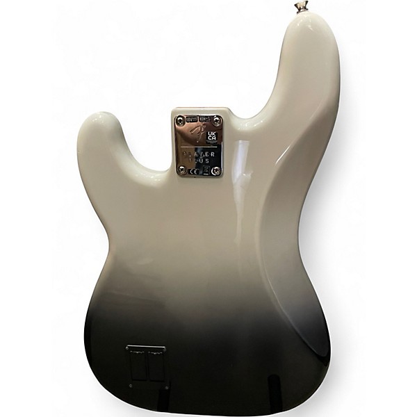 Used Fender Player Plus Active Precision Bass Black and White Electric Bass Guitar