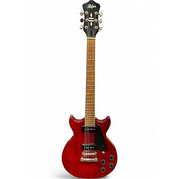Used Hofner DOUBLE CUT P90 Trans Red Solid Body Electric Guitar