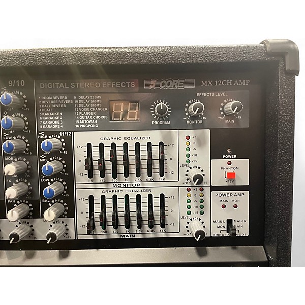 Used 5 Core MX 12CH AMP Powered Mixer