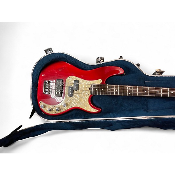 Vintage 1996 Fender P-bass Deluxe Crimson burst Electric Bass Guitar