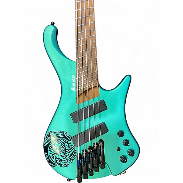 Used Ibanez EHB1005SMS Blue Electric Bass Guitar