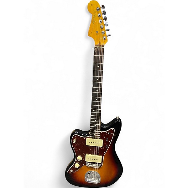 Used Fender American Professional Jazzmaster LH 3 Tone Sunburst Solid Body Electric Guitar