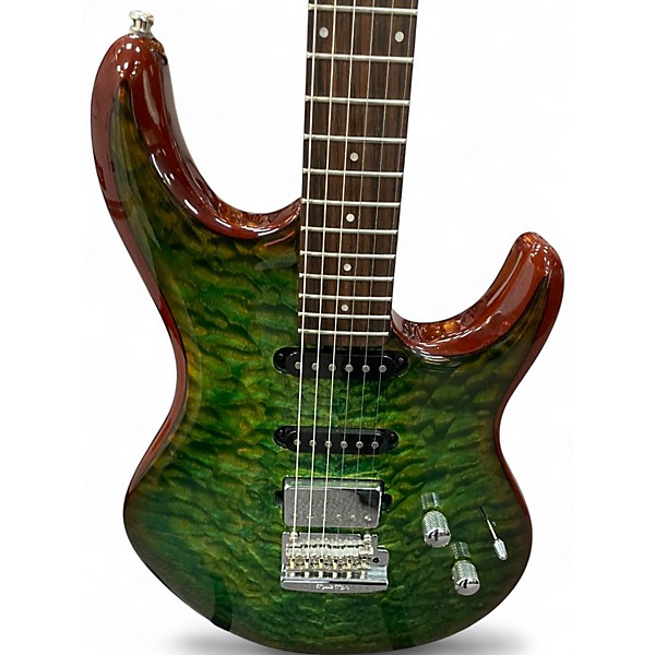 Used Ernie Ball Music Man LIII HSS QUILT TOP LUSCIOUS GREEN Solid Body Electric Guitar