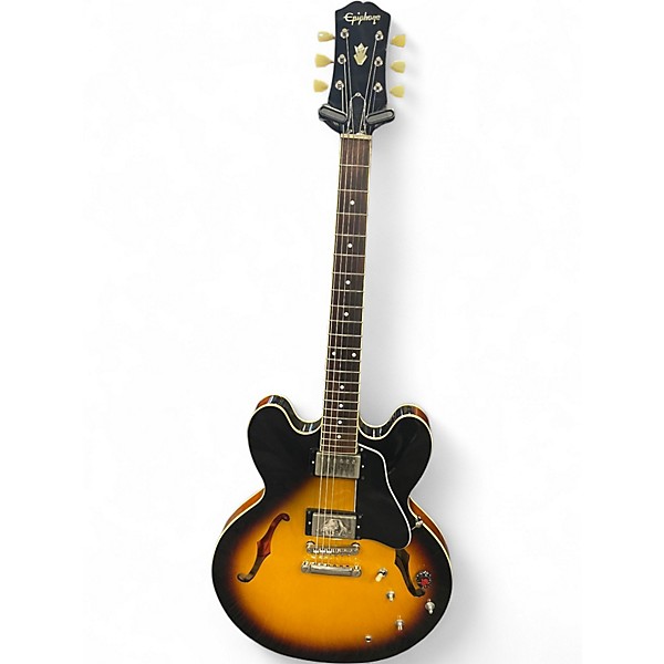 Used Epiphone ES335 3 Tone Sunburst Hollow Body Electric Guitar 3