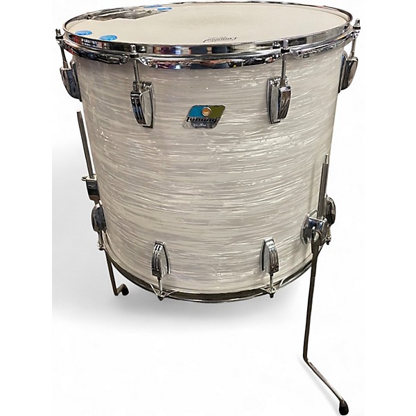 Vintage 1970s Ludwig 4 Piece Rocker  White oyster Drum Kit