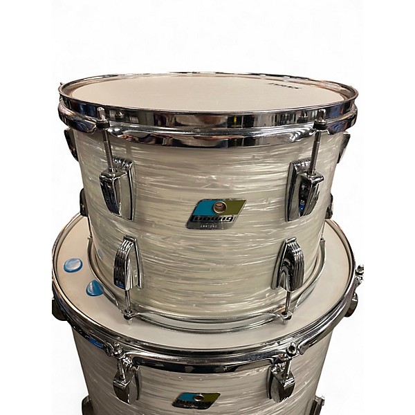 Vintage 1970s Ludwig 4 Piece Rocker  White oyster Drum Kit