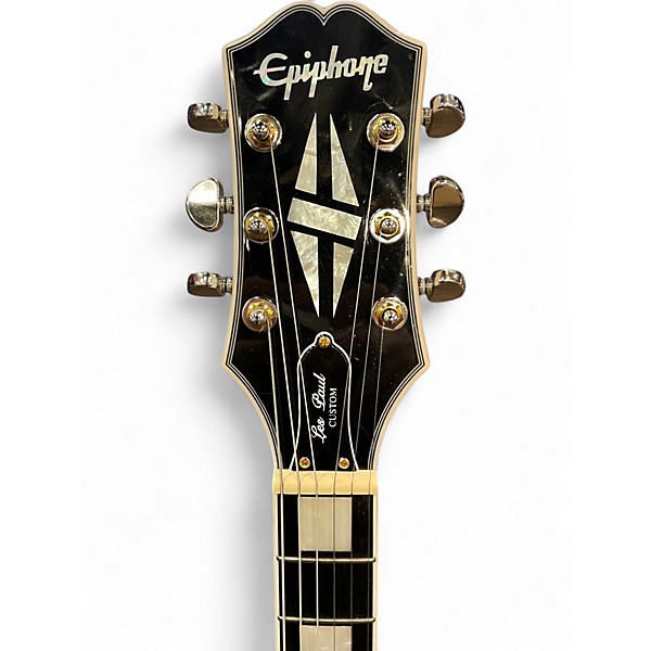 Used Epiphone Les Paul Custom White Solid Body Electric Guitar