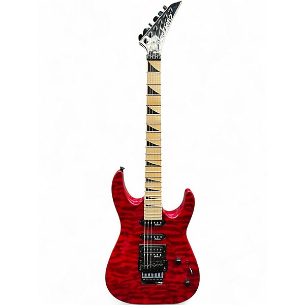 Used Jackson JS34Q Dinky Transparent Red Solid Body Electric Guitar