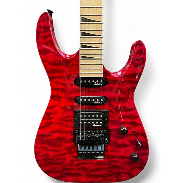 Used Jackson JS34Q Dinky Transparent Red Solid Body Electric Guitar