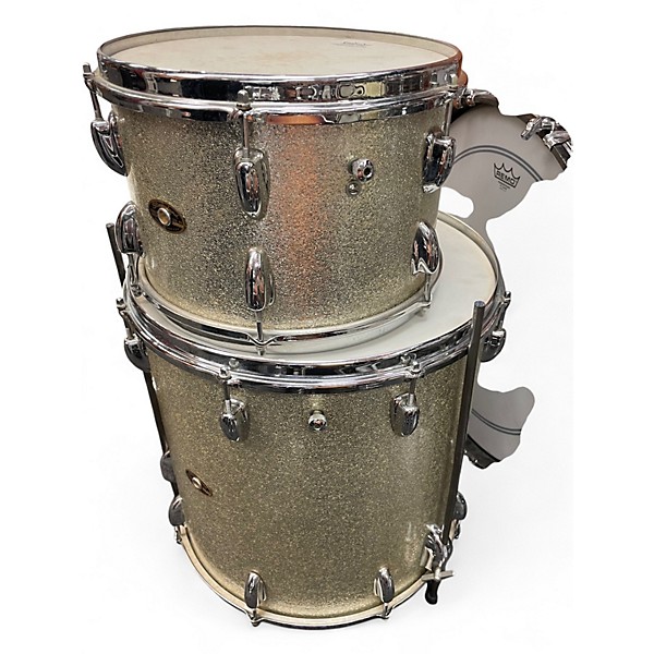Vintage 1960s Slingerland 3 Piece Jazz Bop Silver Sparkle Drum Kit