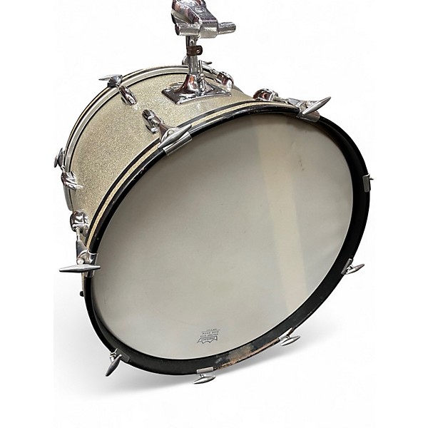 Vintage 1960s Slingerland 3 Piece Jazz Bop Silver Sparkle Drum Kit