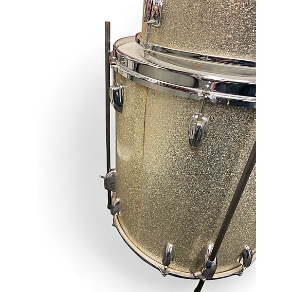 Vintage 1960s Slingerland 3 Piece Jazz Bop Silver Sparkle Drum Kit