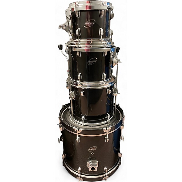 Used 1990s Ludwig 4 Piece Rocker Elite Black Laquer Drum Kit