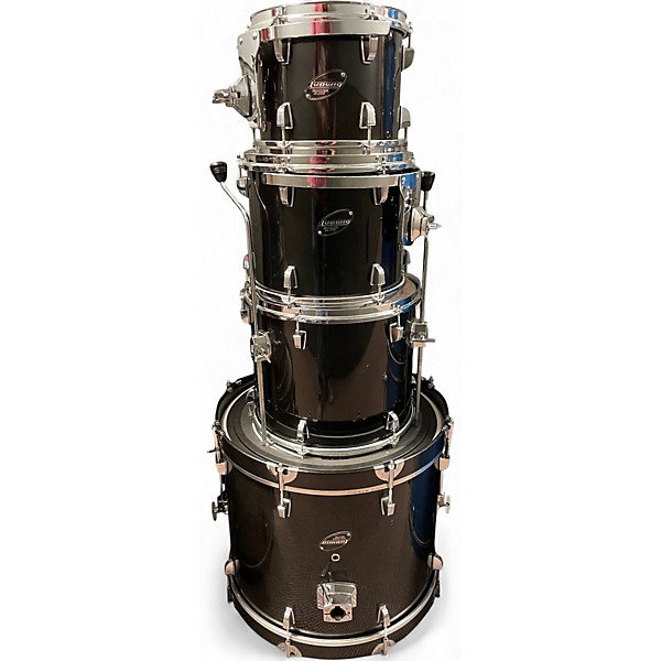 Used 1990s Ludwig 4 Piece Rocker Elite Black Laquer Drum Kit