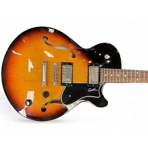 Used Godin Montreal Premiere 2 Tone Sunburst Hollow Body Electric Guitar