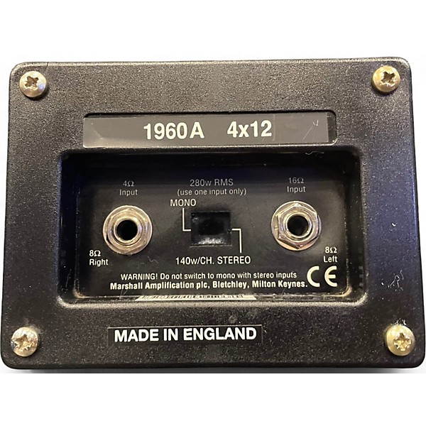 Used Marshall 1960A 300W 4x12 Stereo Slant Guitar Cabinet