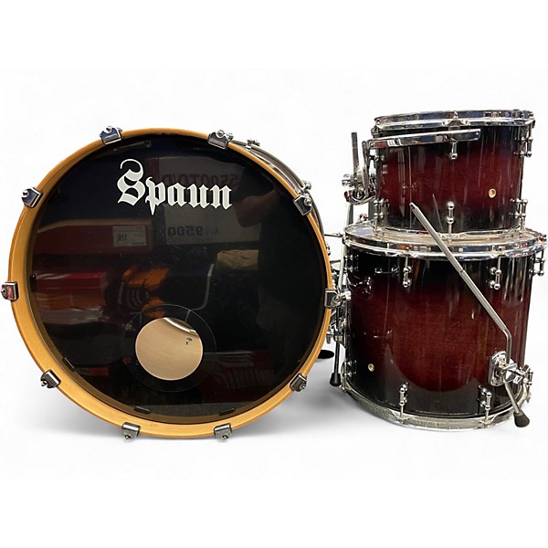 Used Spaun 3 Piece TL Series Red Mocha Burst Drum Kit