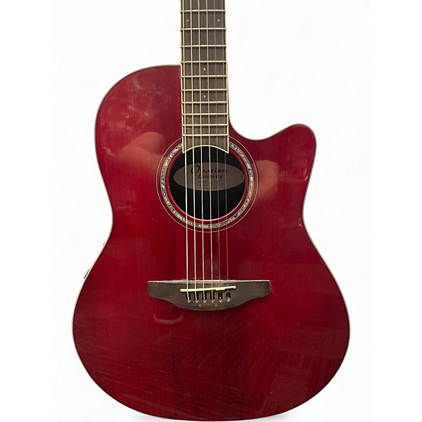Used Ovation CS28RR Celebrity Red Acoustic Electric Guitar
