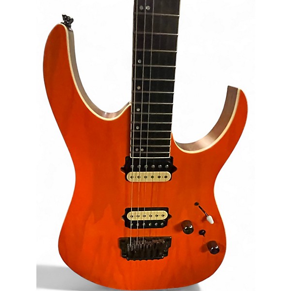 Used Ibanez RGR5221 Transparent Fluorescent Orange Solid Body Electric Guitar