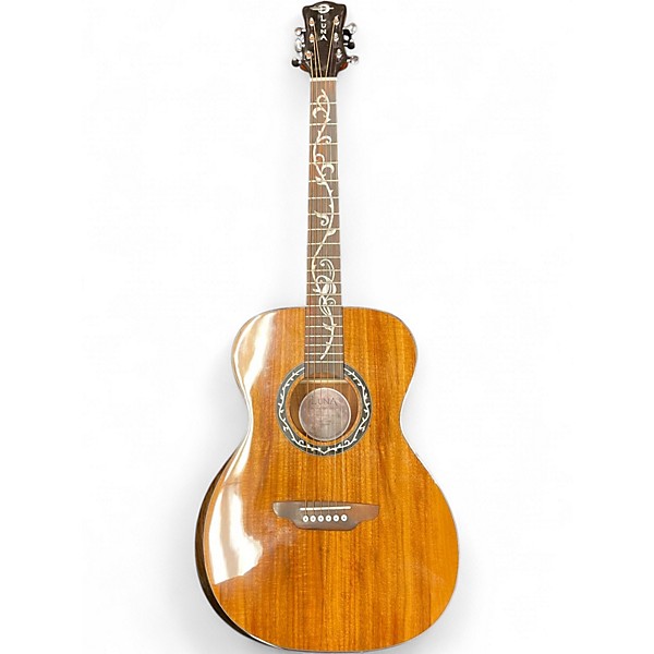Used Luna Vinyard folk guitar koa Acoustic Electric Guitar