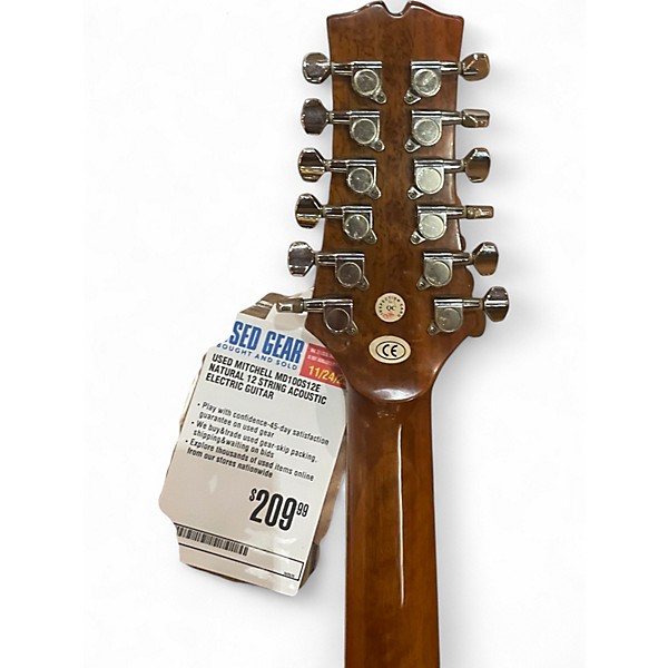 Used Mitchell MD100S12E Natural 12 String Acoustic Electric Guitar