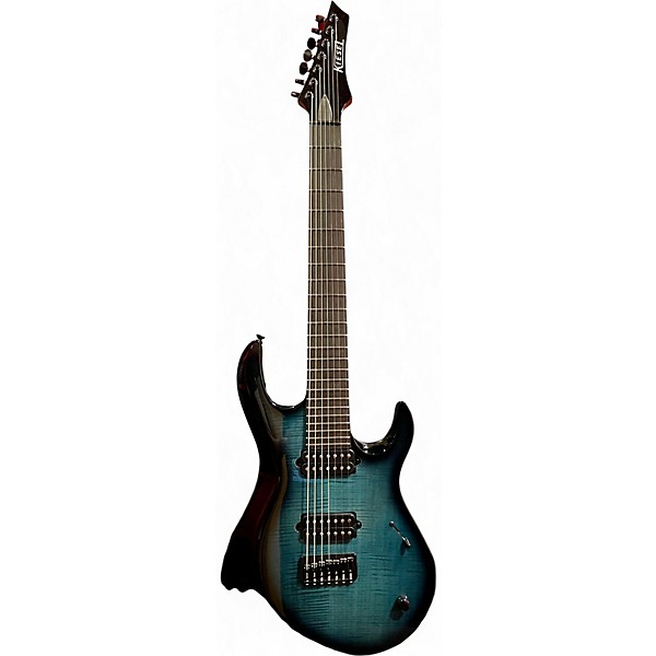 Used Kiesel Aries 7 Trans Aqua/Black Burst Solid Body Electric Guitar