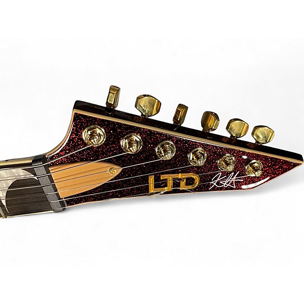 Used ESP LTD KH-V Kirk Hammett Signature RED SPARKLE Solid Body Electric Guitar