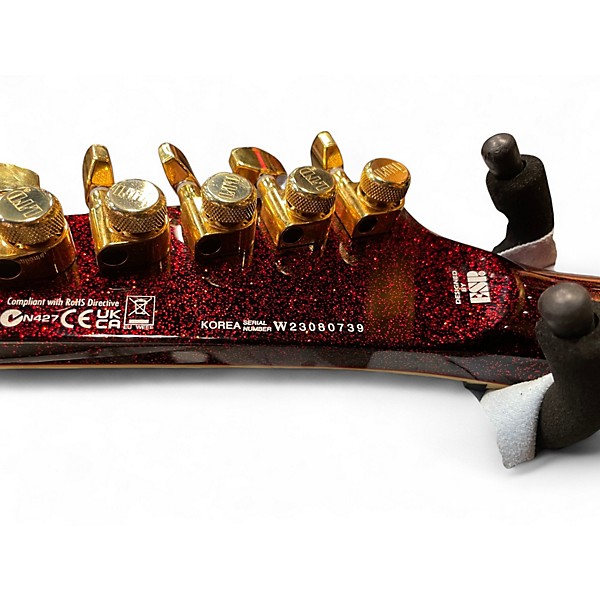 Used ESP LTD KH-V Kirk Hammett Signature RED SPARKLE Solid Body Electric Guitar