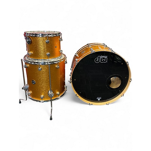 Used DW 3 Piece Performance Series GOLD SPARKLE Drum Kit