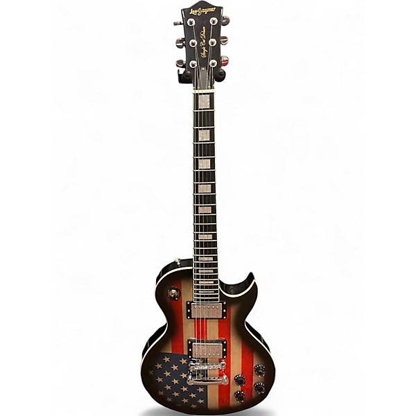 Used Leo Jaymz SINGLE CUT AMERICAN FLAG Solid Body Electric Guitar