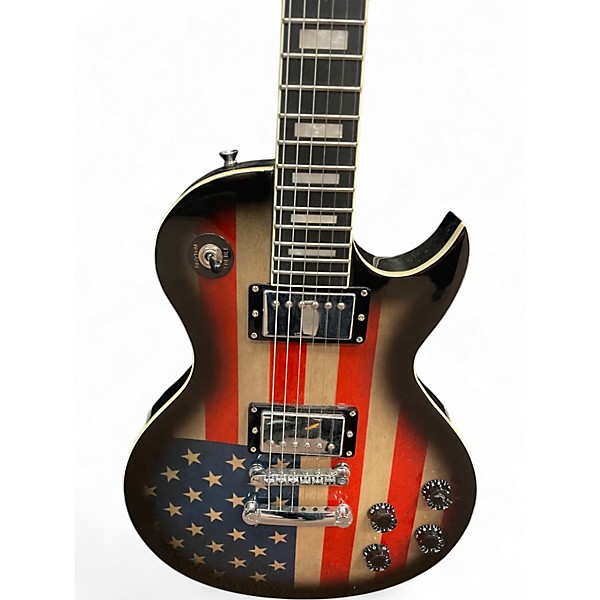 Used Leo Jaymz SINGLE CUT AMERICAN FLAG Solid Body Electric Guitar