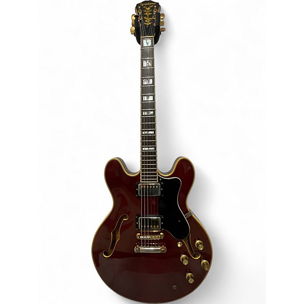 Used Epiphone Sheraton 1980's  Cherry Hollow Body Electric Guitar