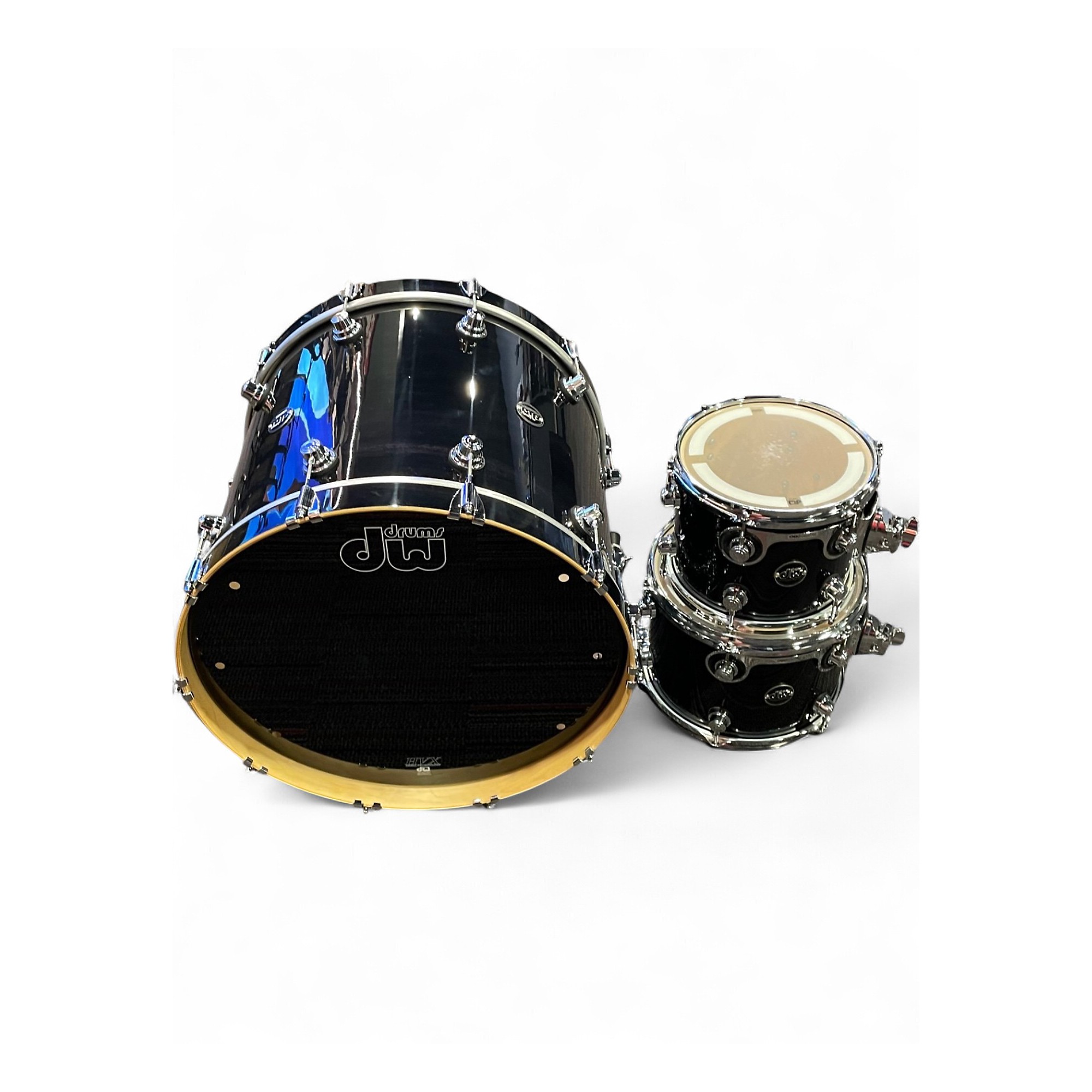 Used DW 3 Piece Performance Series Black Drum Kit Black | Guitar